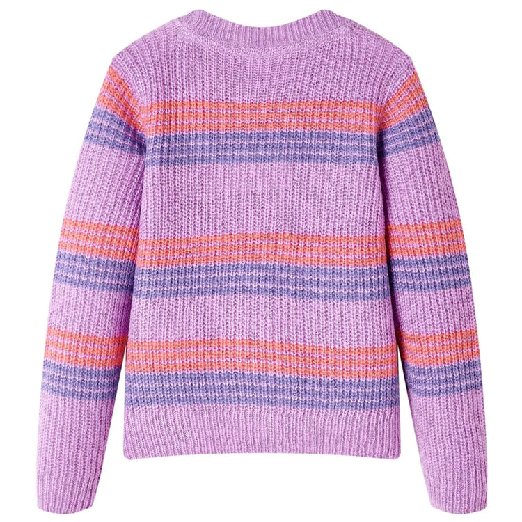 Vidaxl Kinderpullover mit Streifen 92 Lila und Pink gestrickt