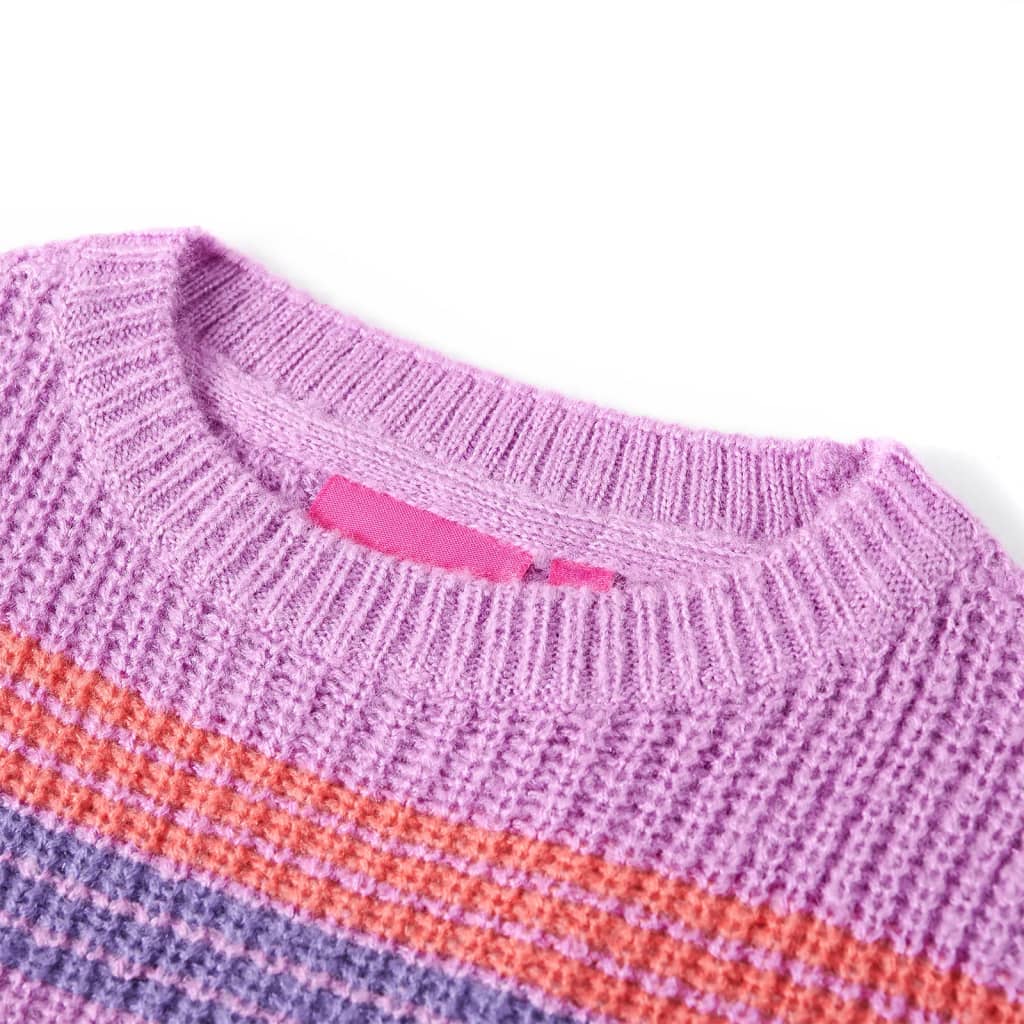 Vidaxl Kinderpullover mit Streifen 92 Lila und Pink gestrickt