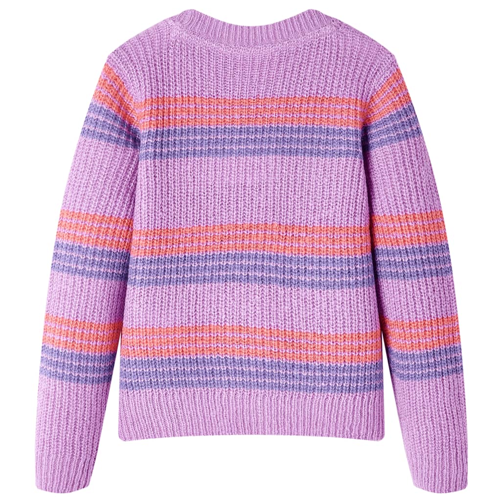 Vidaxl Kinderpullover mit Streifen 128 Lila und Pink gestrickt
