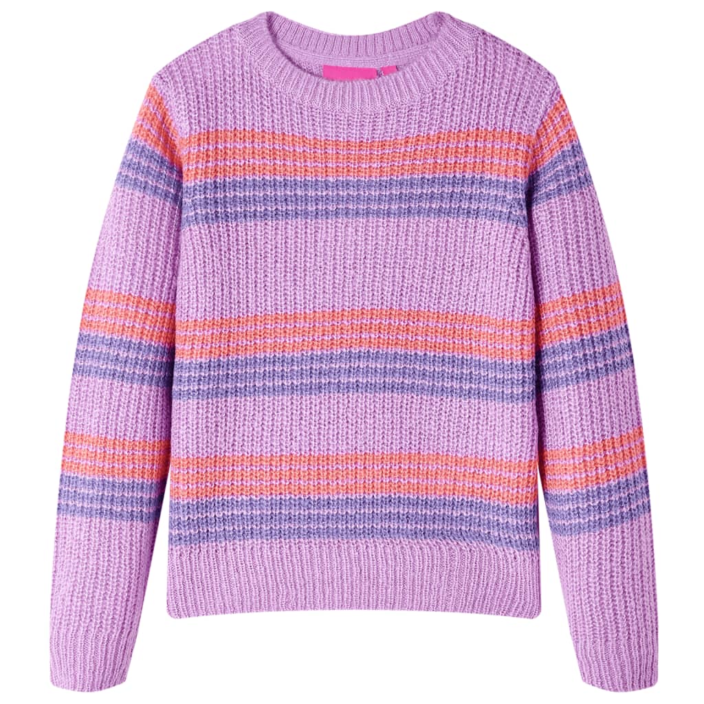 Vidaxl Kinderpullover mit Streifen 140 Lila und Pink gestrickt