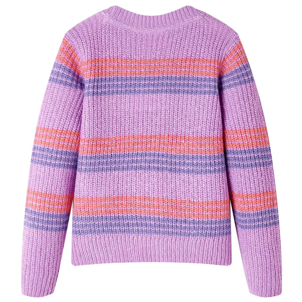 Vidaxl Kinderpullover mit Streifen 140 Lila und Pink gestrickt