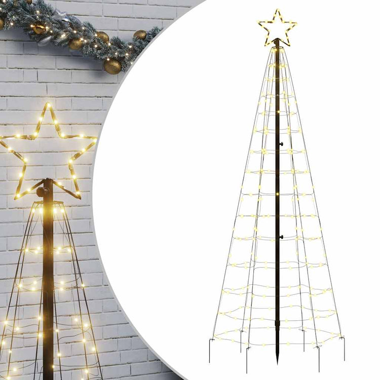 Vidaxl -LED -Weihnachtsbaum mit Spikes 220 LEDs warmes Weiß 180 cm