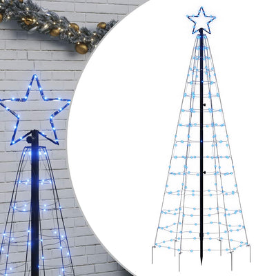 VIDAXL LICHT -KEINE mit gemahlenen Stiften 220 blaue LEDs 180 cm