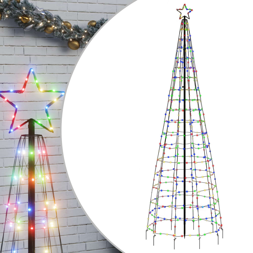 VIDAXL -Lichtkegel mit gemahlenen Stiften 570 mehrfarbige LEDs 300 cm