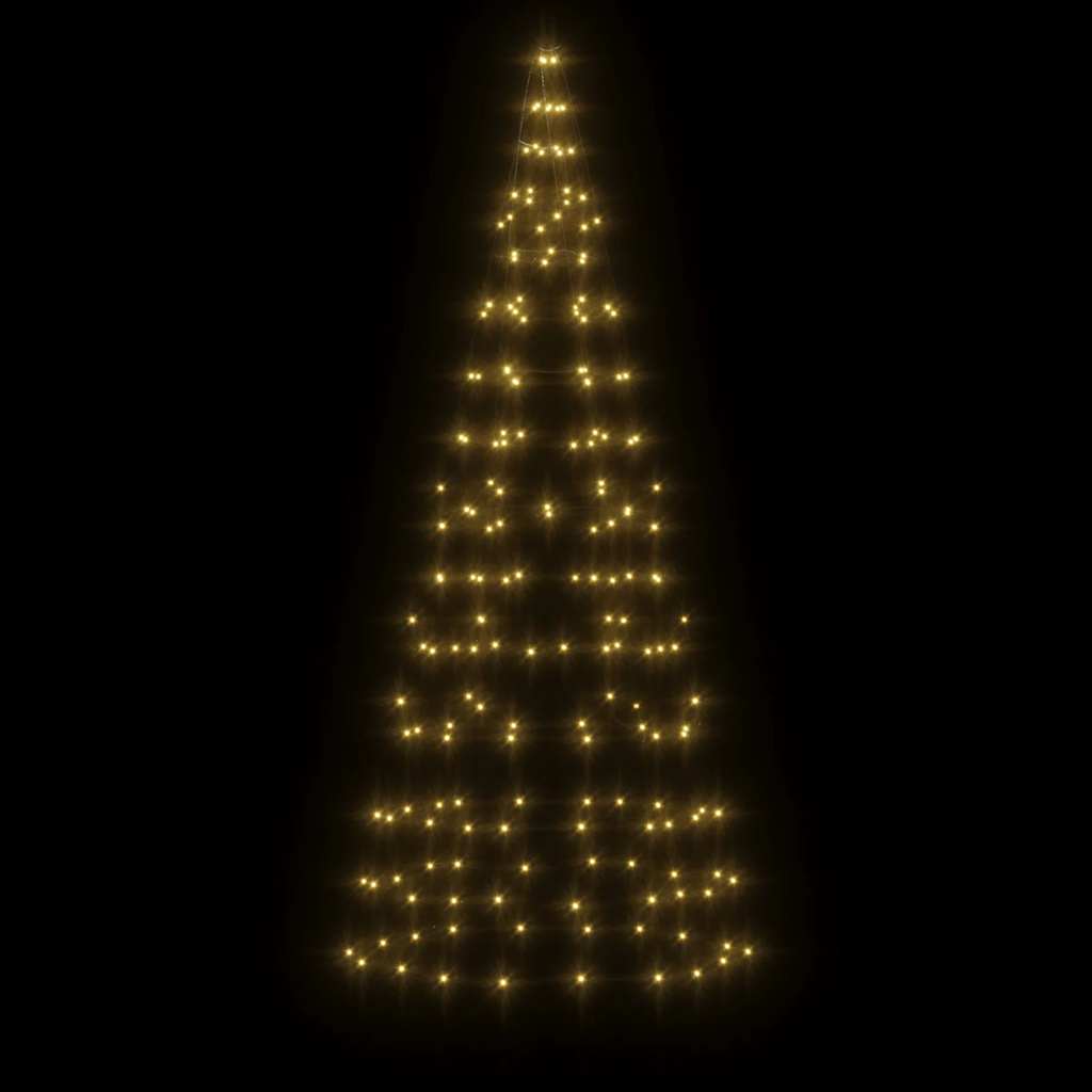 VIDAXL -LED -Weihnachtsbaum bei Vlagmast 200 LEDs warmes Weiß 180 cm