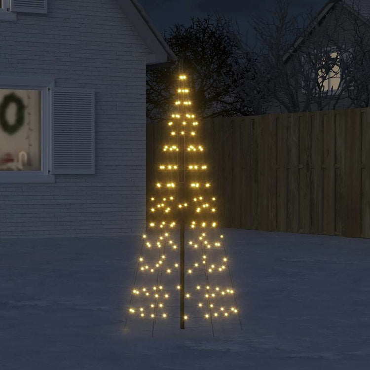 VIDAXL -LED -Weihnachtsbaum bei Vlagmast 200 LEDs warmes Weiß 180 cm
