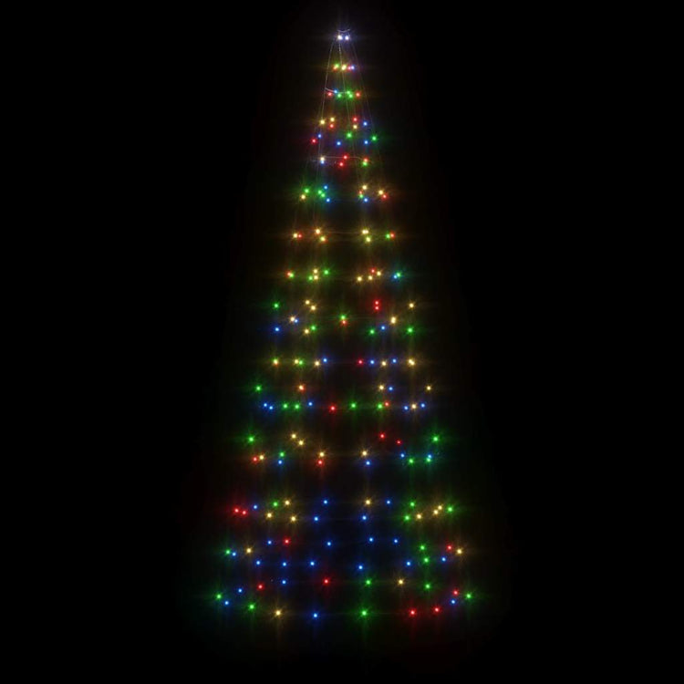 VIDAXL -LED -Weihnachtsbaum auf Fahnenmast 200 LEDs bunte 180 cm
