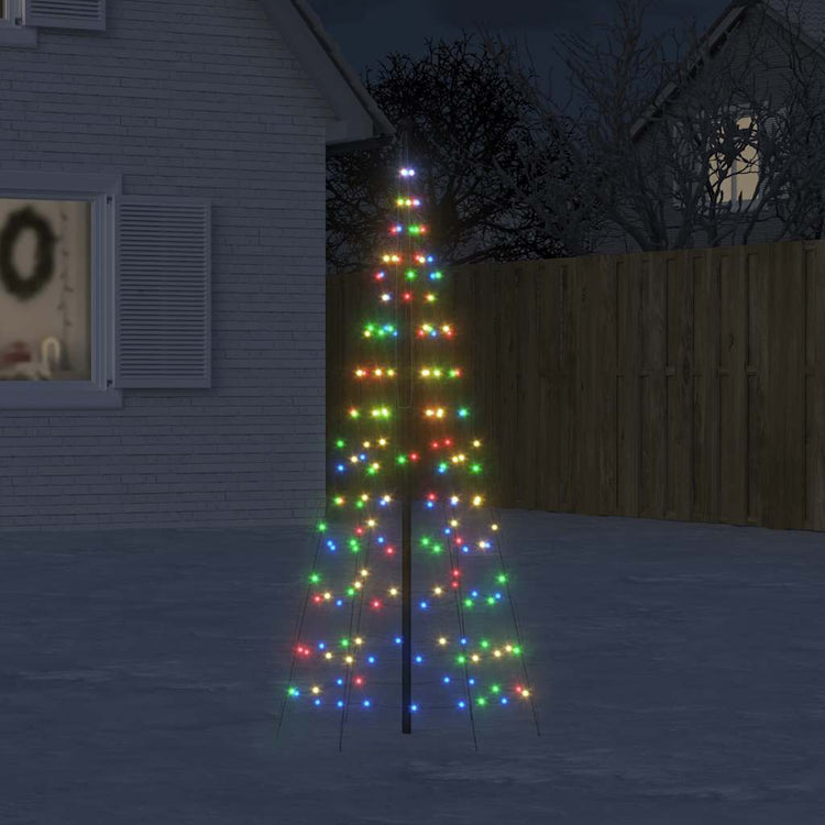 VIDAXL -LED -Weihnachtsbaum auf Fahnenmast 200 LEDs bunte 180 cm