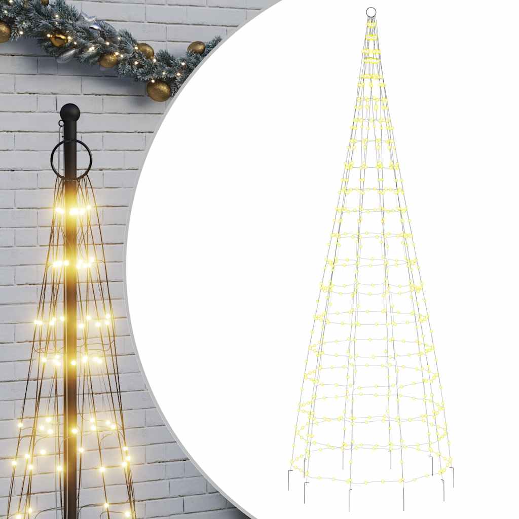 VIDAXL LED -Weihnachtsbaum bei Vlangenmast 550 LEDs warmes Weiß 300 cm