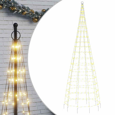 VIDAXL LED -Weihnachtsbaum bei Vlangenmast 550 LEDs warmes Weiß 300 cm