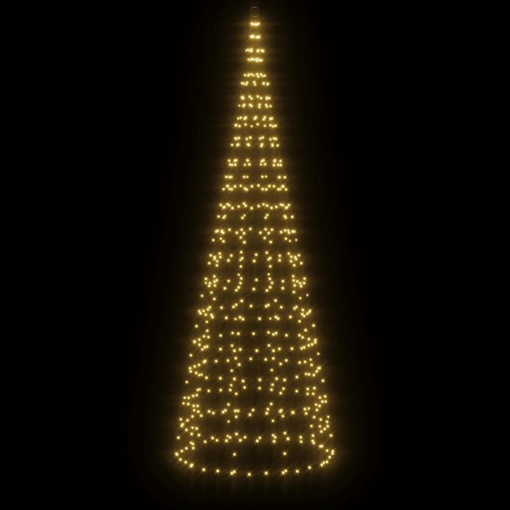 VIDAXL LED -Weihnachtsbaum bei Vlangenmast 550 LEDs warmes Weiß 300 cm