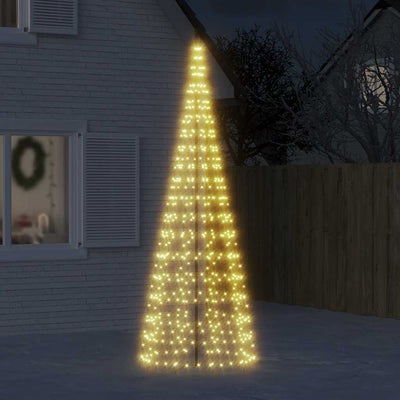 VIDAXL LED -Weihnachtsbaum bei Vlangenmast 550 LEDs warmes Weiß 300 cm