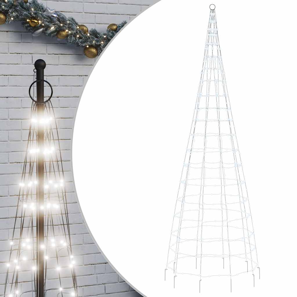 VIDAXL LED -Weihnachtsbaum bei Vlangenmast 550 LEDs kalt weiß 300 cm