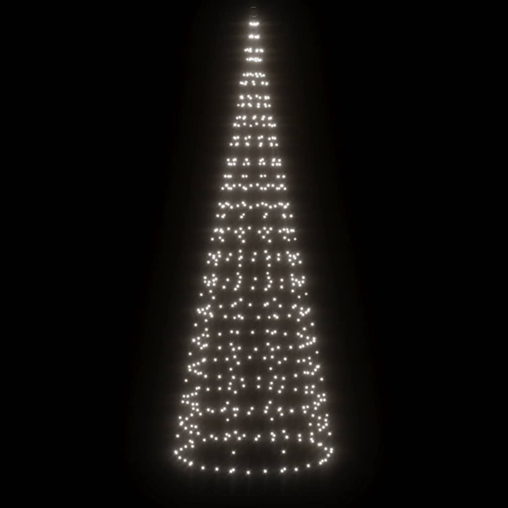 VIDAXL LED -Weihnachtsbaum bei Vlangenmast 550 LEDs kalt weiß 300 cm