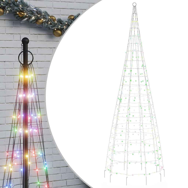 Vidaxl -Lichtkegel mit gemahlenen Stiften 550 mehrfarbige LEDs 300 cm
