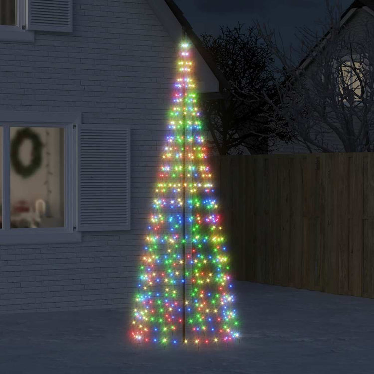 Vidaxl -Lichtkegel mit gemahlenen Stiften 550 mehrfarbige LEDs 300 cm