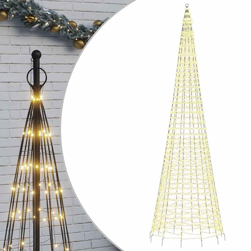 VIDAXL LED -Weihnachtsbaum bei VLAGGenmast 1534 LEDs warm weiß 500 cm