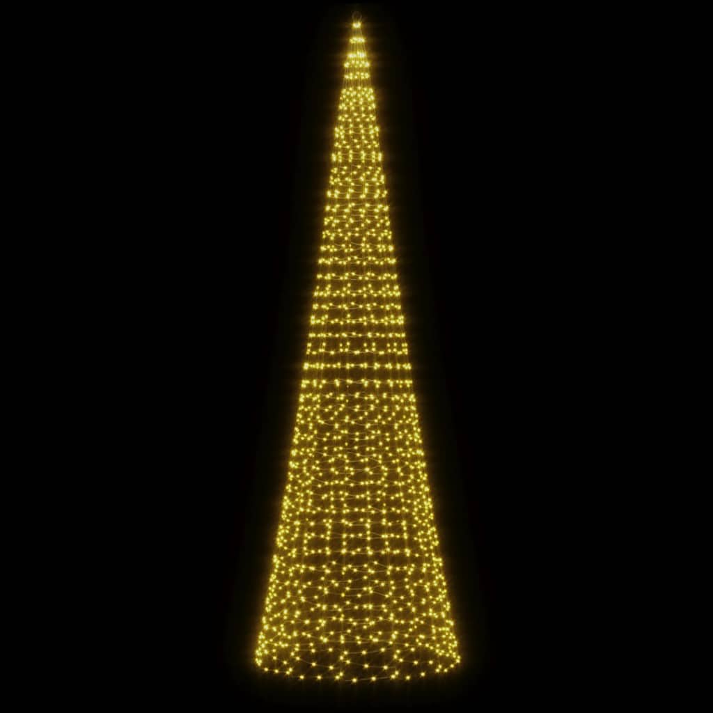 VIDAXL LED -Weihnachtsbaum bei VLAGGenmast 1534 LEDs warm weiß 500 cm