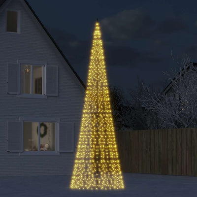 VIDAXL LED -Weihnachtsbaum bei VLAGGenmast 1534 LEDs warm weiß 500 cm