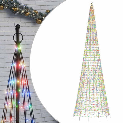 VIDAXL -Lichtkegel auf Fahnenmast 1534 mehrfarbige LEDs 500 cm