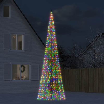 VIDAXL -Lichtkegel auf Fahnenmast 1534 mehrfarbige LEDs 500 cm