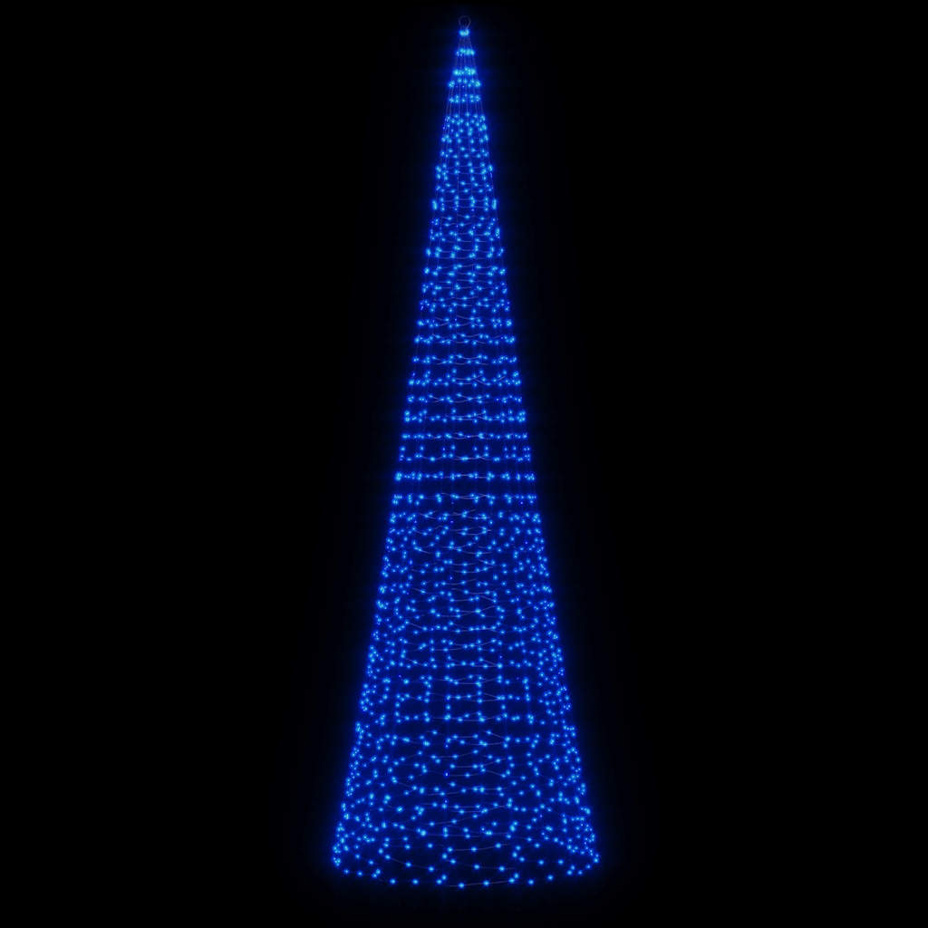 VIDAXL LED -Weihnachtsbaum bei Vlagensmast 1534 LEDs 500 cm blau