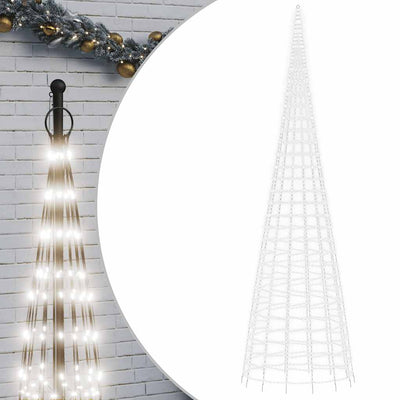 VIDAXL LED -Weihnachtsbaum auf Fahnenmast 3000 LEDs kalt weiß 800 cm