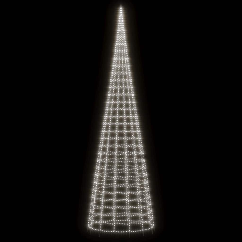 VIDAXL LED -Weihnachtsbaum auf Fahnenmast 3000 LEDs kalt weiß 800 cm