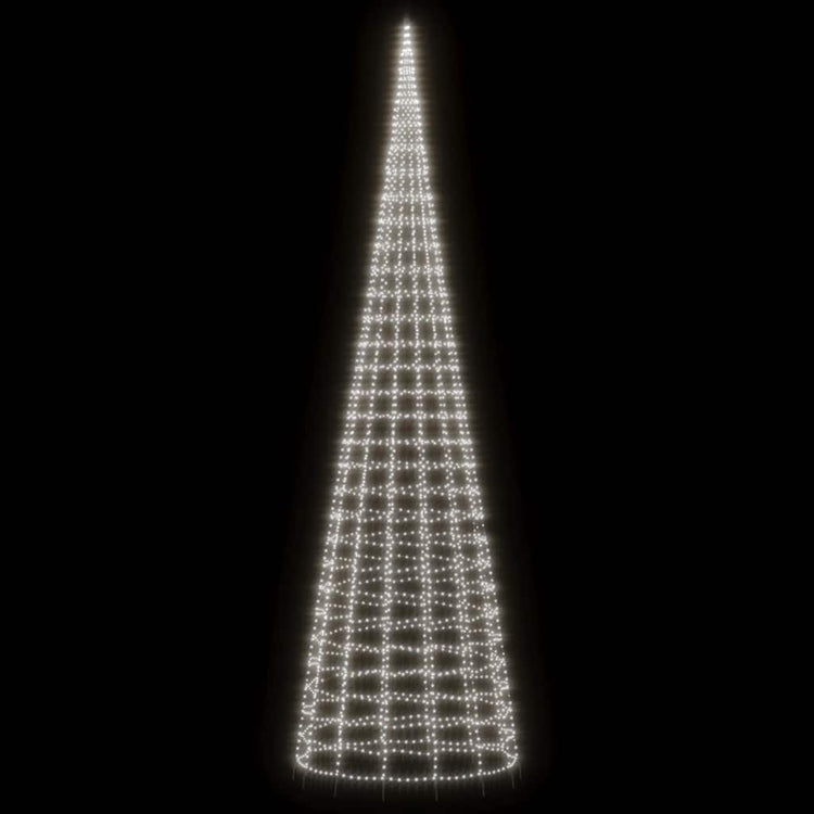 VIDAXL LED -Weihnachtsbaum auf Fahnenmast 3000 LEDs kalt weiß 800 cm