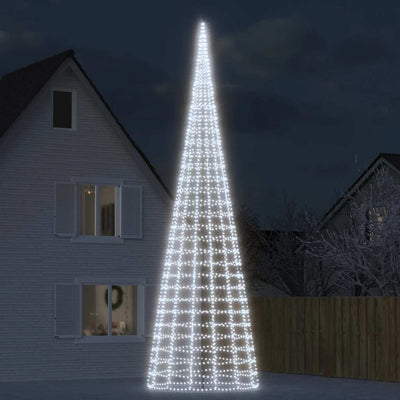 VIDAXL LED -Weihnachtsbaum auf Fahnenmast 3000 LEDs kalt weiß 800 cm