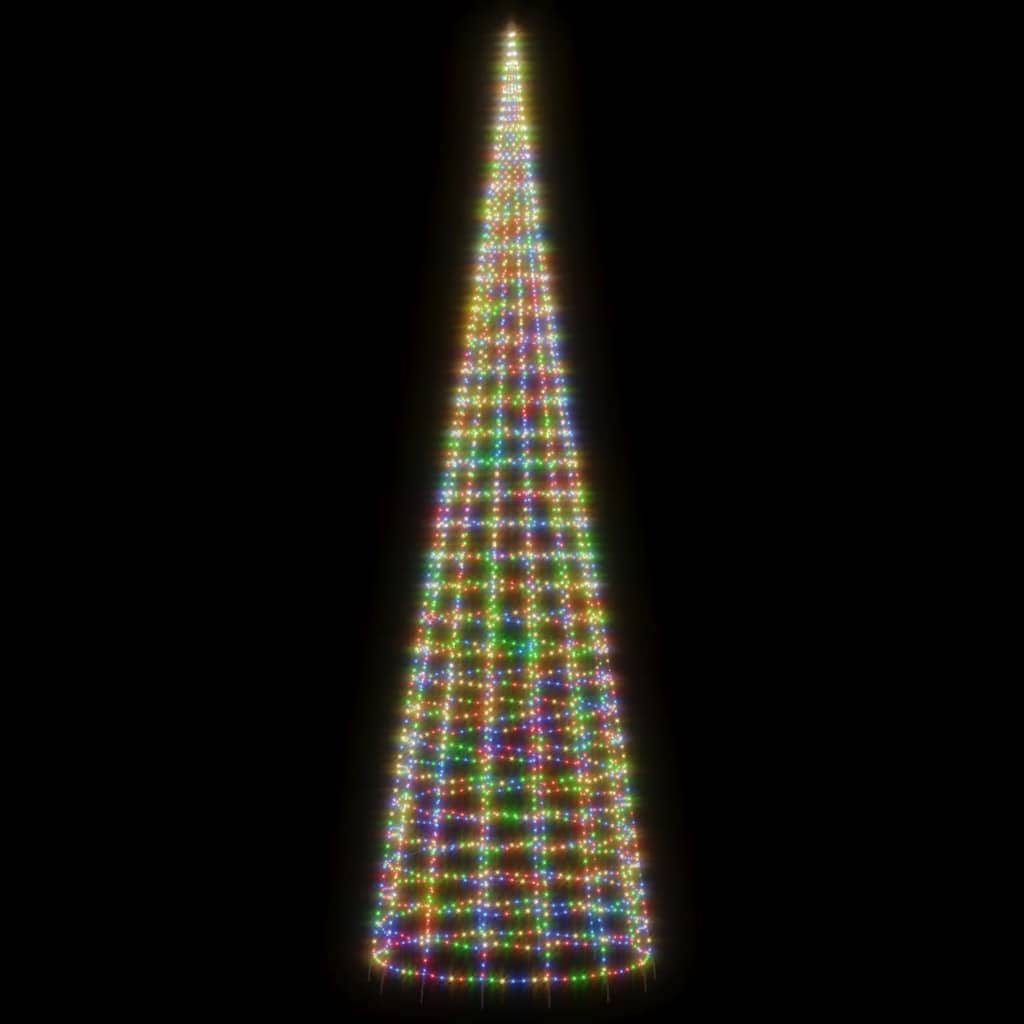 Vidaxxl LED-Weihnachtsbaum am Fahnenmast 3000 LEDs bunt 800 cm