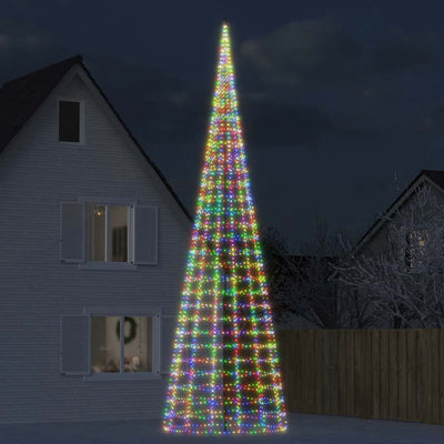Vidaxxl LED-Weihnachtsbaum am Fahnenmast 3000 LEDs bunt 800 cm