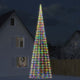 Vidaxxl LED-Weihnachtsbaum am Fahnenmast 3000 LEDs bunt 800 cm