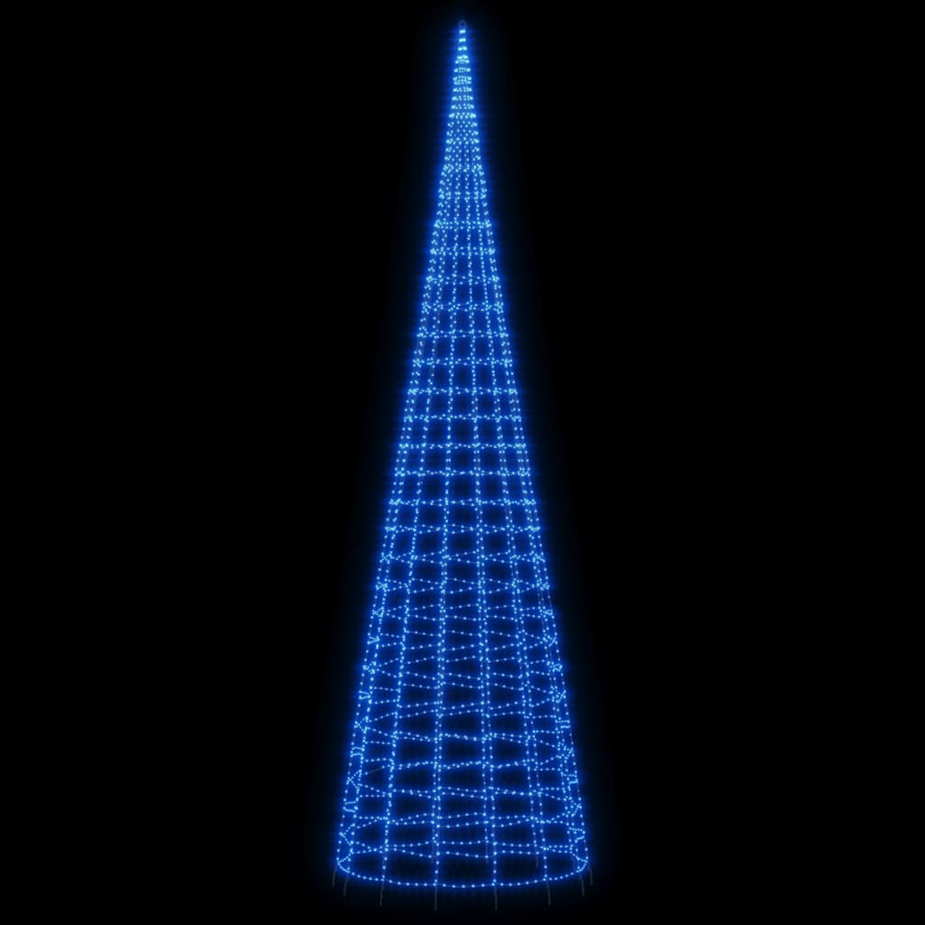 Vidaxl LED -Weihnachtsbaum auf Fahnenmast 3000 LEDs 800 cm blau