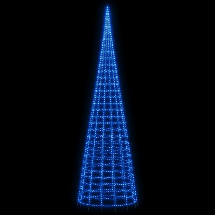 Vidaxl LED -Weihnachtsbaum auf Fahnenmast 3000 LEDs 800 cm blau