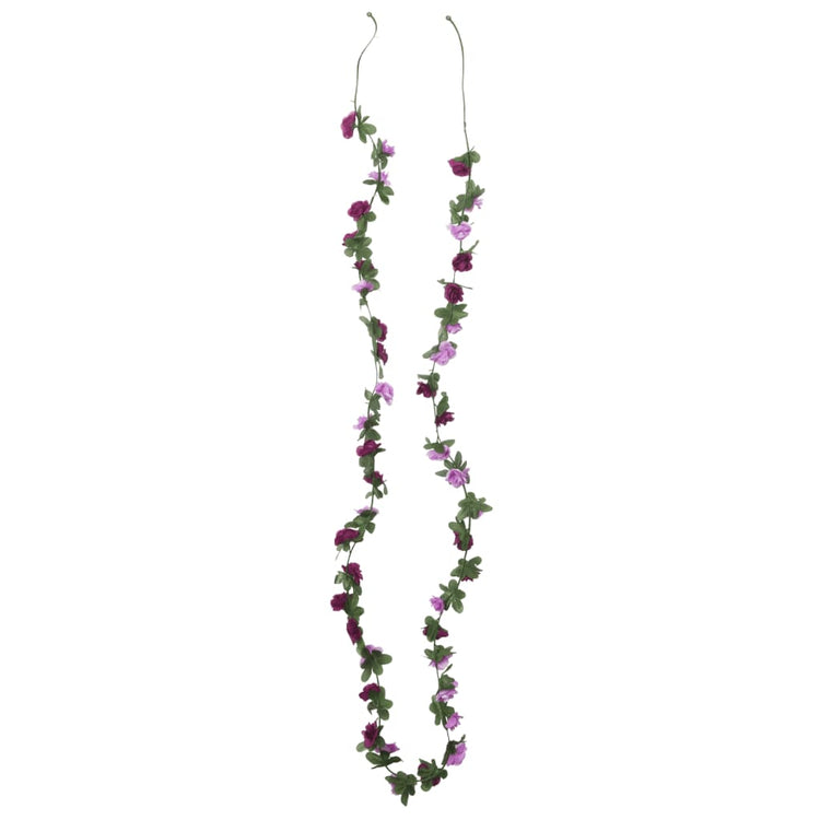 Vidaxl Weihnachtsgirlanden mit Blumen 6 St 250 cm Springlicht lila