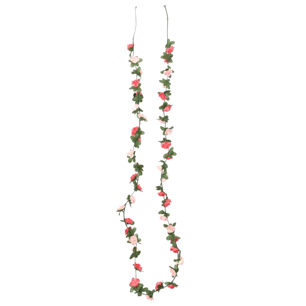 Vidaxl Weihnachtsgirlanden mit Blumen 6 St 250 cm Spring Rosé