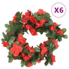 Vidaxl Weihnachtsgirlanden mit Blumen 6 St 250 cm Frühling rot