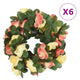 Vidaxl Weihnachtsgirlanden mit Blumen 6 St 250 cm Frühling Sonnenuntergang rot