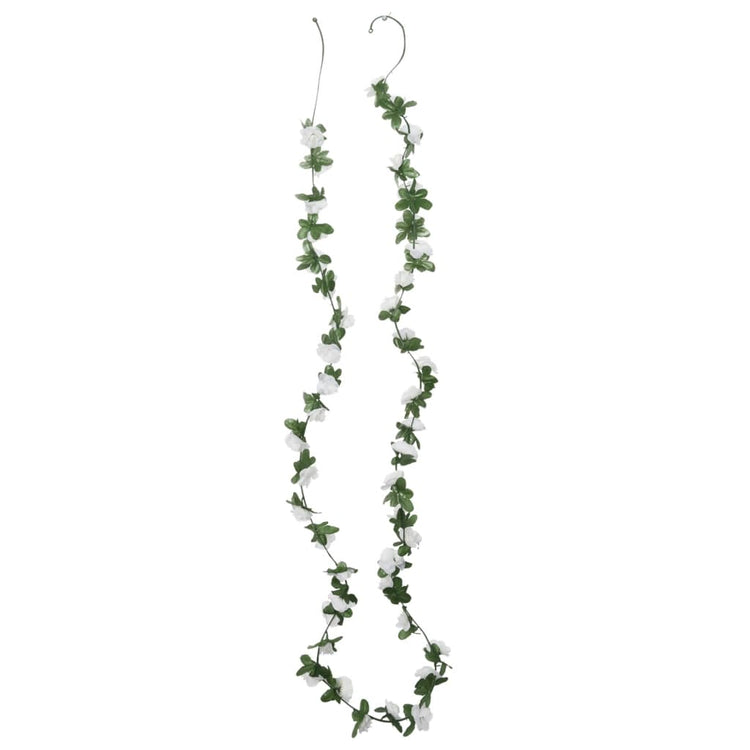 Vidaxl Weihnachtsgirlanden mit Blumen 6 St 250 cm Frühling Weiß