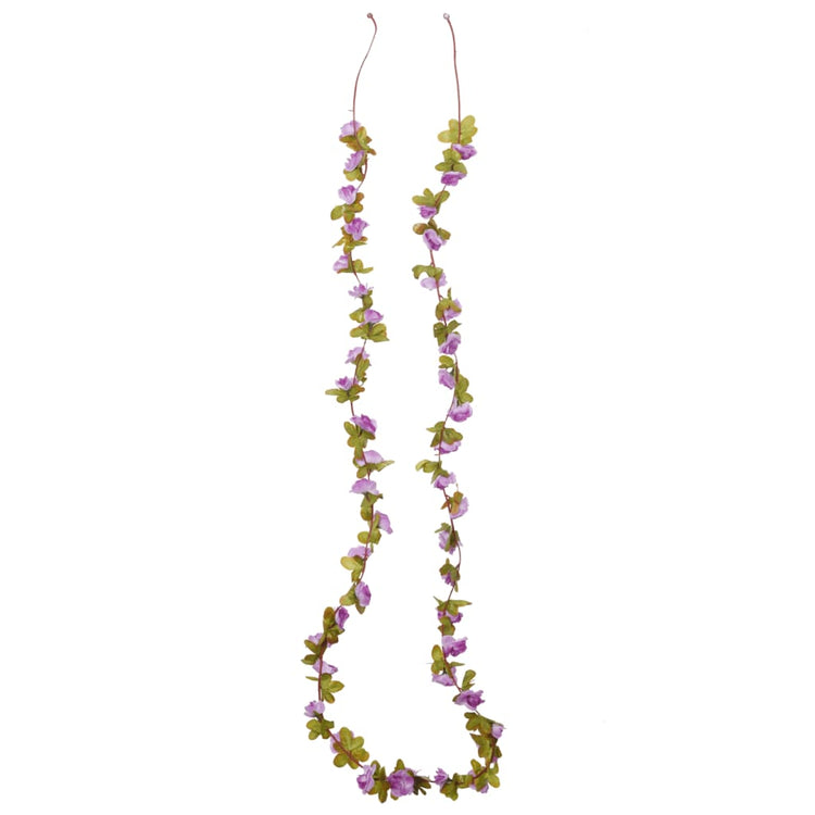 Vidaxl Weihnachtsgirlanden mit Blumen 6 ST 250 cm hellviolett