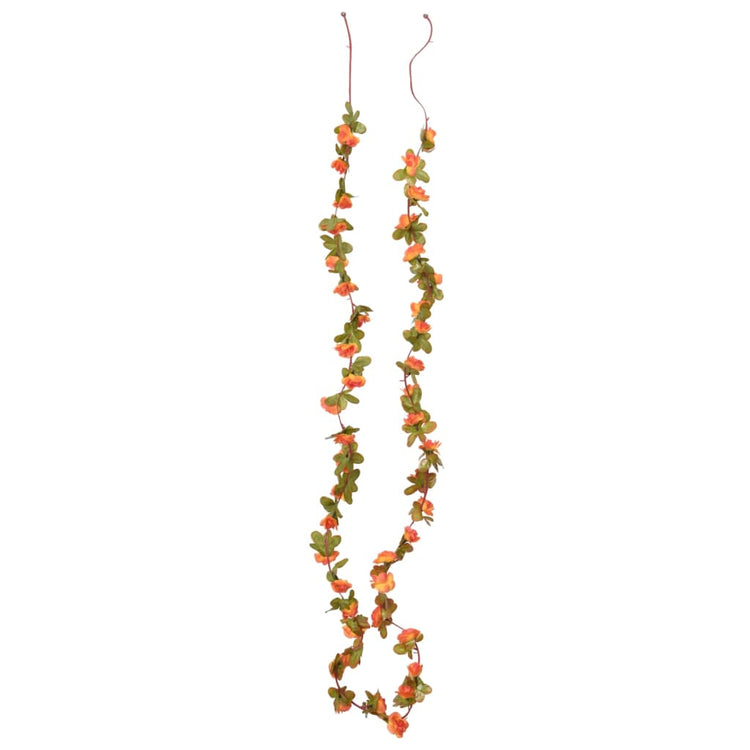Vidaxl Weihnachtsgirlanden mit Blumen 6 St 250 cm Orange
