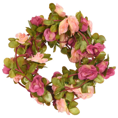 Vidaxl Weihnachtsgirlanden mit Blumen 6 ST 250 cm Pink -Red