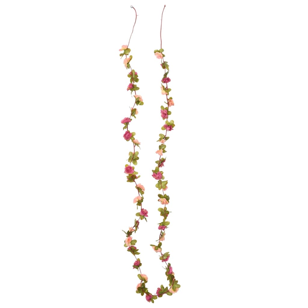 Vidaxl Weihnachtsgirlanden mit Blumen 6 ST 250 cm Pink -Red