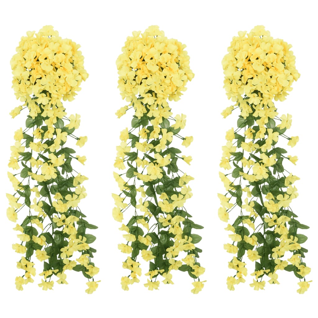 Vidaxl Weihnachtsgirlanden mit Blumen 3 St 85 cm Gelb