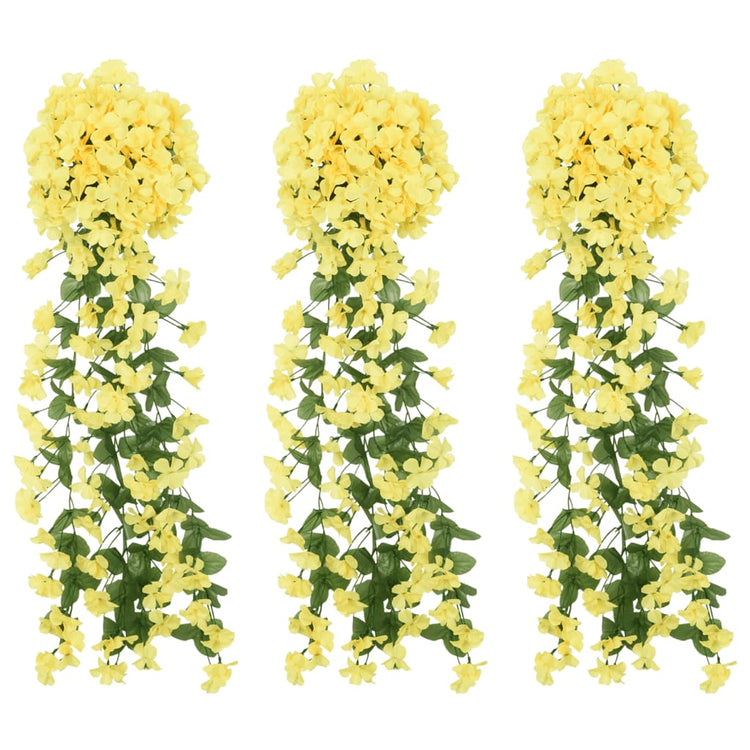 Vidaxl Weihnachtsgirlanden mit Blumen 3 St 85 cm Gelb
