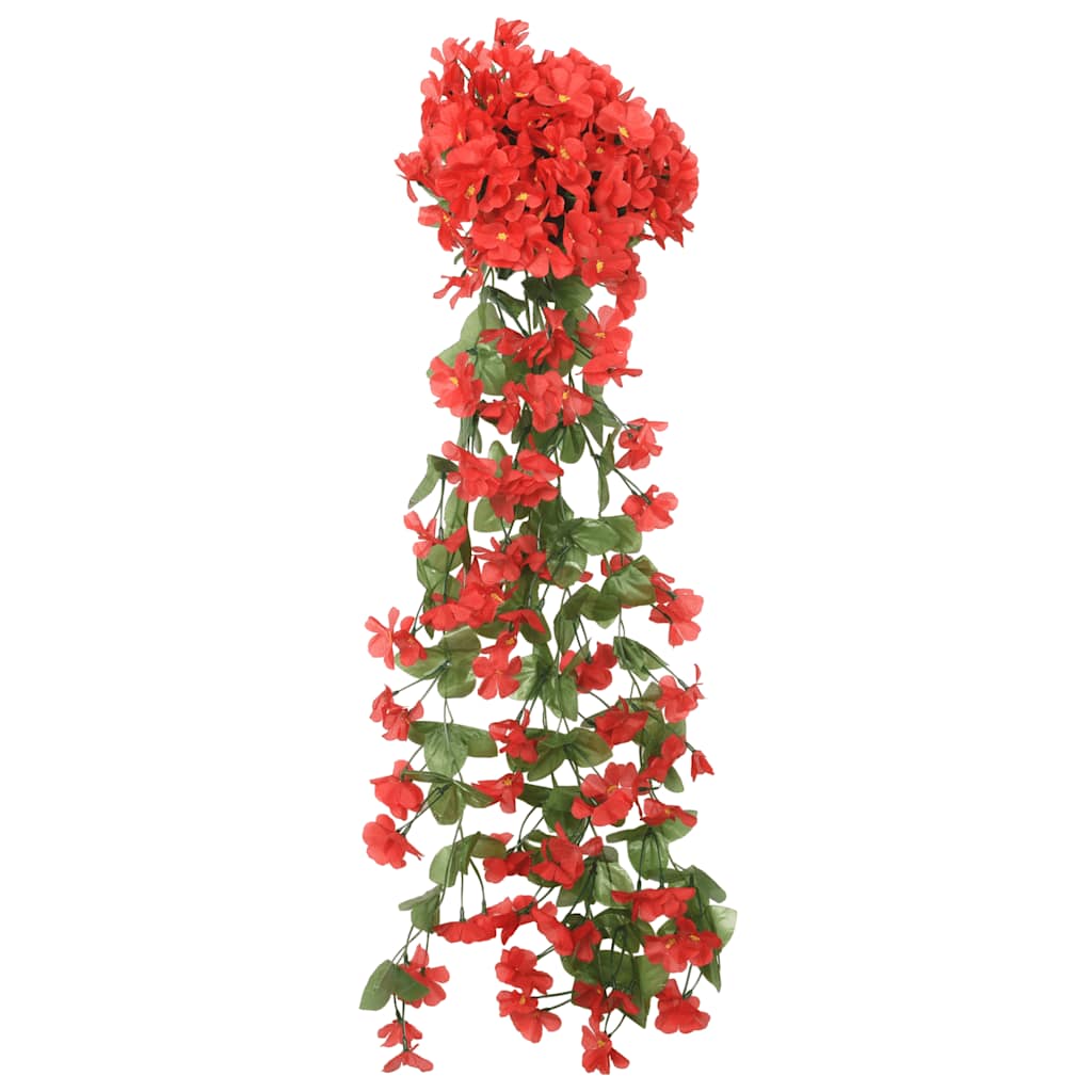 Vidaxl Weihnachtsgirlanden mit Blumen 3 St 85 cm Rot