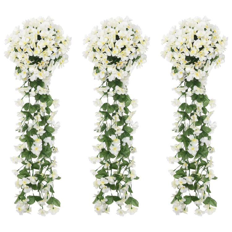 Vidaxl Weihnachtsgirlanden mit Blumen 3 St 85 cm Weiß