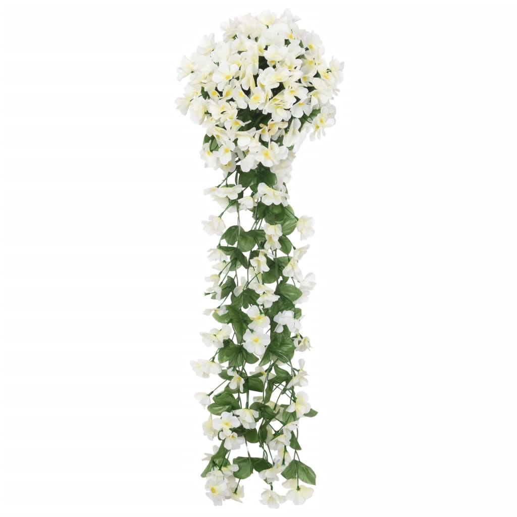 Vidaxl Weihnachtsgirlanden mit Blumen 3 St 85 cm Weiß