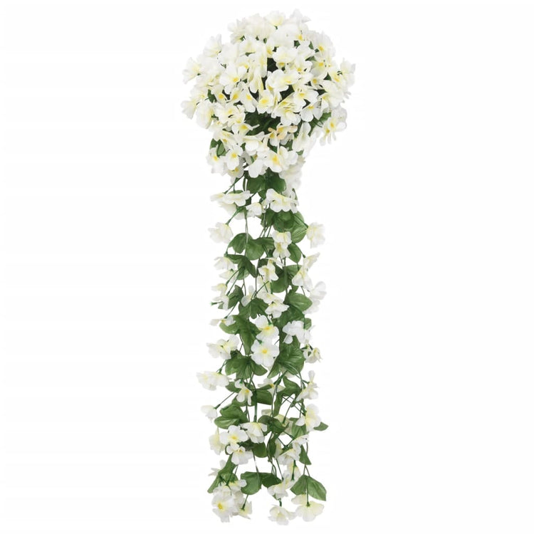 Vidaxl Weihnachtsgirlanden mit Blumen 3 St 85 cm Weiß